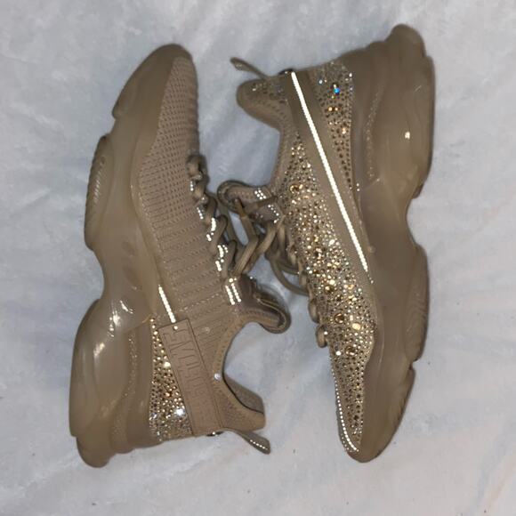 Girly Coquette Sparkly Steve Madden Maxima Rhinestone Chunky Festival Sneakers - Picture 4 of 9
